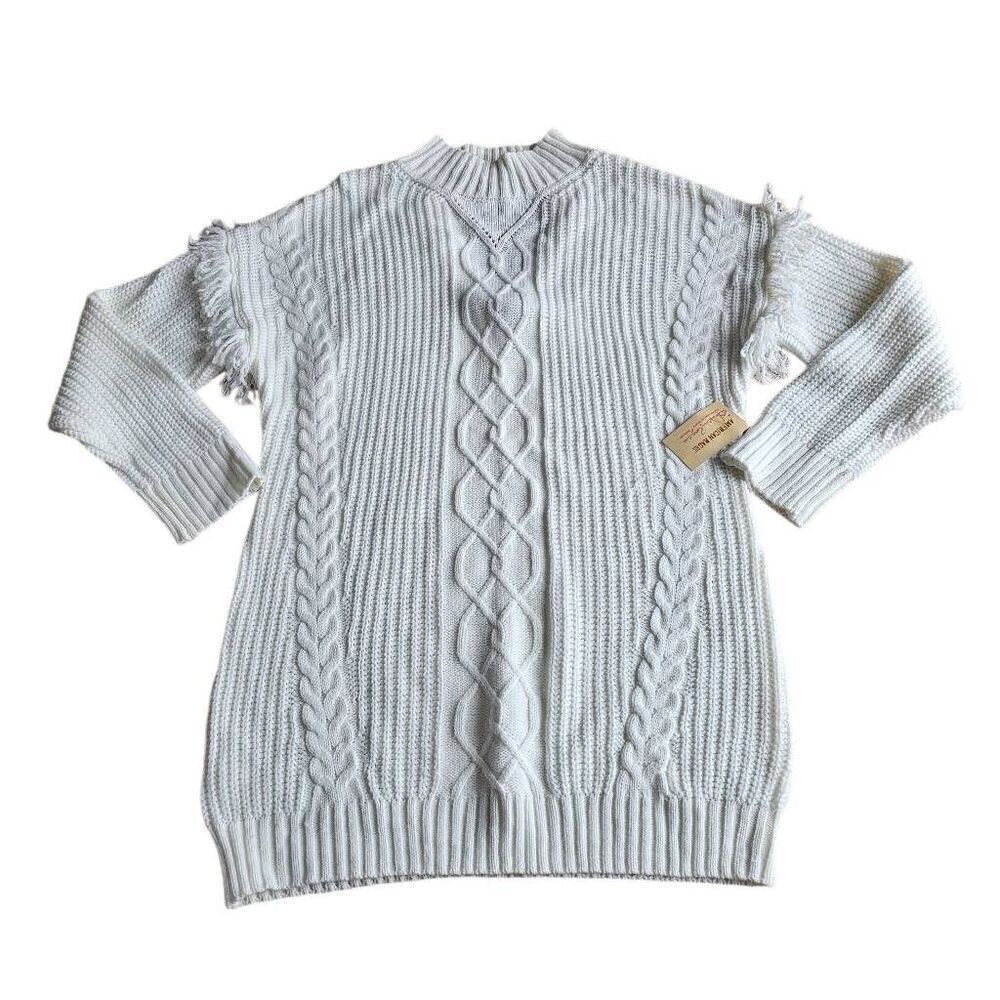 American Rag womens Sz L ivory knit tunic sweater dress